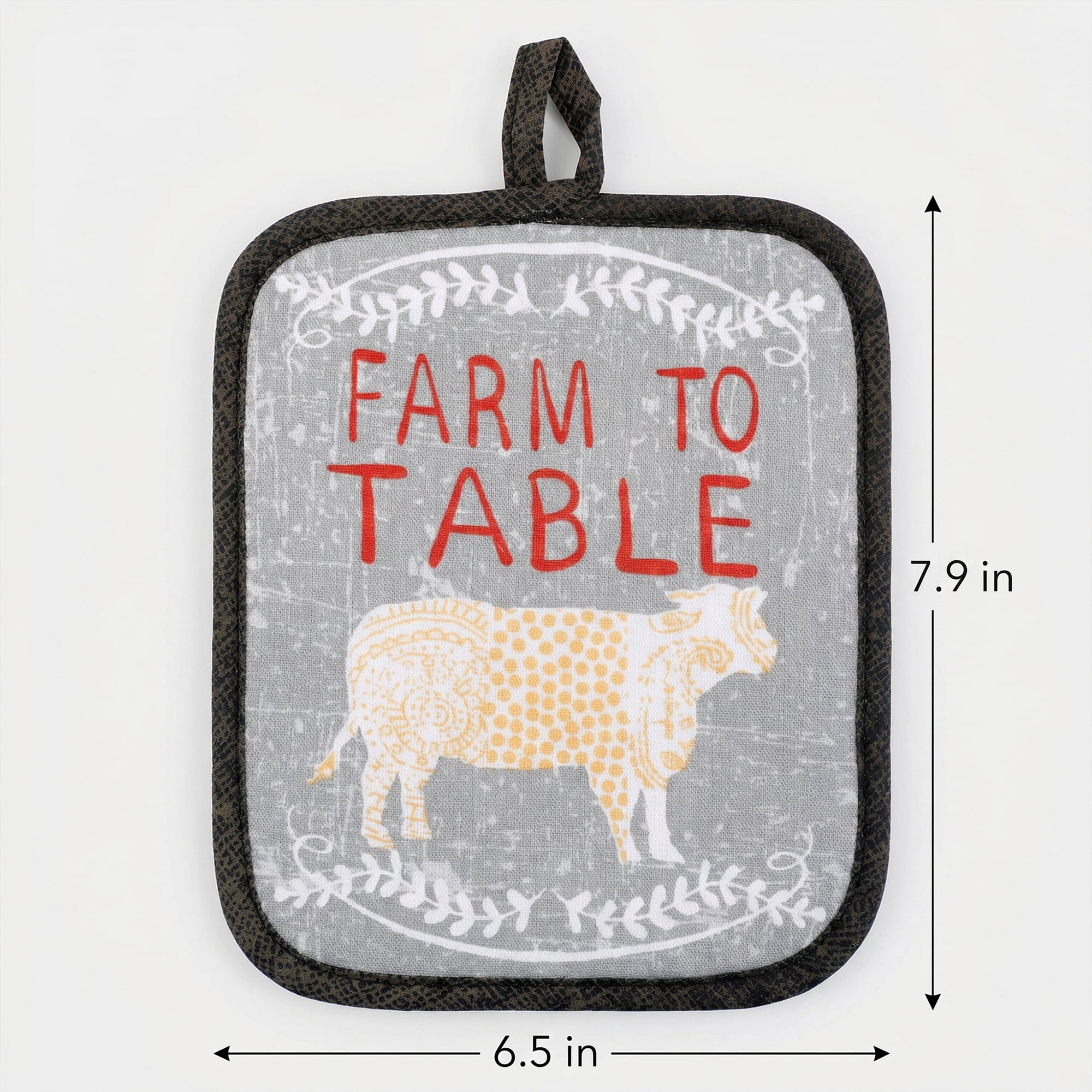 Unique Bargains 2 Pcs Pot Holders, Heat Resistant Trivets for Baking Cow 6.5"x7.9"