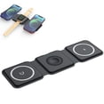 thumbnail image 2 of ZHAOCHENG Alfombrilla de carga inalámbrica plegable para iPhone, soporte de cargador inalámbrico compacto 3 en 1, alfombrilla de estación de carga portátil inalámbrica para Iwatch/AirPods/iPhone (negr, 2 of 5