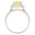 thumbnail image 4 of Clara Pucci 18K White/Rose Gold Emerald Cut 1Ct Natural Citrine Engagement Ring + Matching Band - Luxury Box Included, 4 of 7