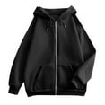 thumbnail image 4 of BRDFRL Women's Hoodie Hooded Full Zip Sweatshirt Black XL, 4 of 7