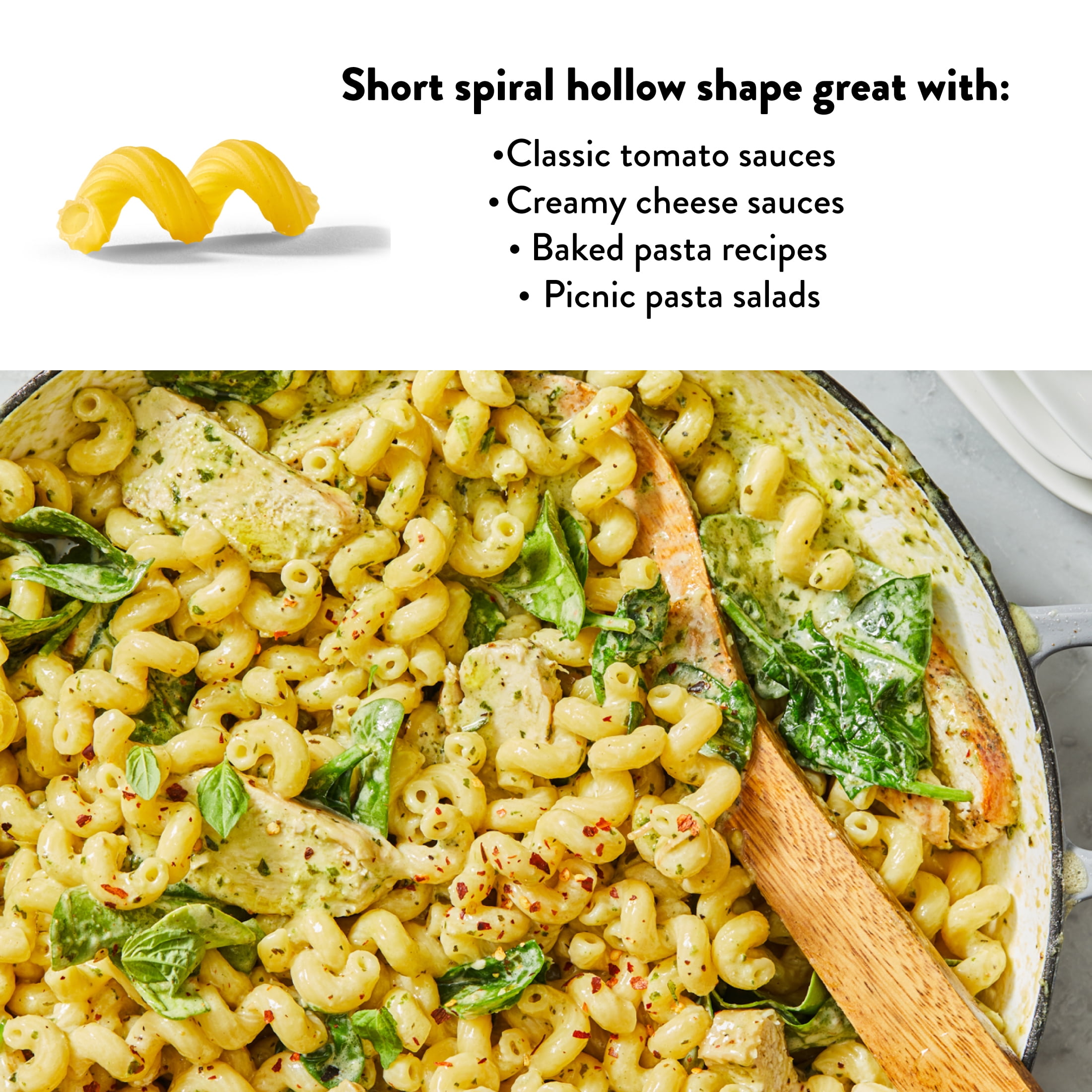DeLallo, Cavatappi Pasta, Spiral Shape Noodles, Imported from Italy, Non-GMO, Shelf Stable, 1 lb Bag