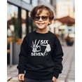 thumbnail image 3 of Six Seven Skeleton Hand Unisex Sweatshirt for Adults & Kids Funny Gen Z 6 7 Halloween Meme Top Black Sweatshirt 5-6, 3 of 6