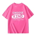 thumbnail image 4 of Girls' Tops Kindness Day Anti Bullying Short Sleeve Tee Girls Clothes Hot Pink 9-10 Years, 4 of 4