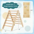 thumbnail image 2 of Gymax 3-in-1 Wooden Climbing Triangle Set Triangle Climber w/ Ramp Natural, 2 of 9