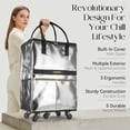 thumbnail image 3 of Reusable Grocery Bag on 5 Wheels, Foldable Rolling Tote Bag with Handle and Zipper Cover, Heavy Duty Shopping Cart for Laundry, Market & Trave (Sliver, Large_120L), 3 of 10