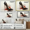thumbnail image 4 of Designart "Stylish Red And Black High Heels Sleek Silhouette V" Fashion Floater Framed Wall Art Print, 4 of 7