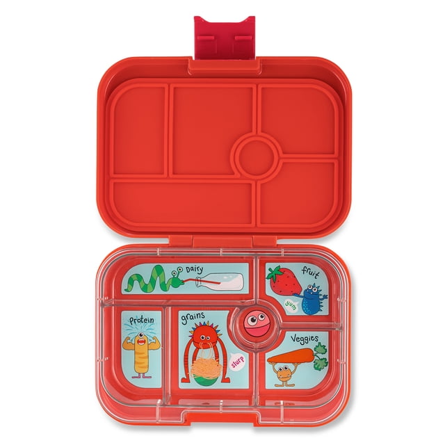 Yumbox Safari Orange Funny Monsters 6 Compartimientos Yumbox Yumbox Original Naranja Mounstros