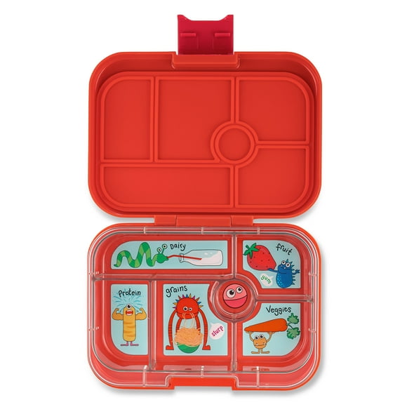 Yumbox Safari Orange Funny Monsters 6 Compartimientos Yumbox Yumbox Original Naranja Mounstros