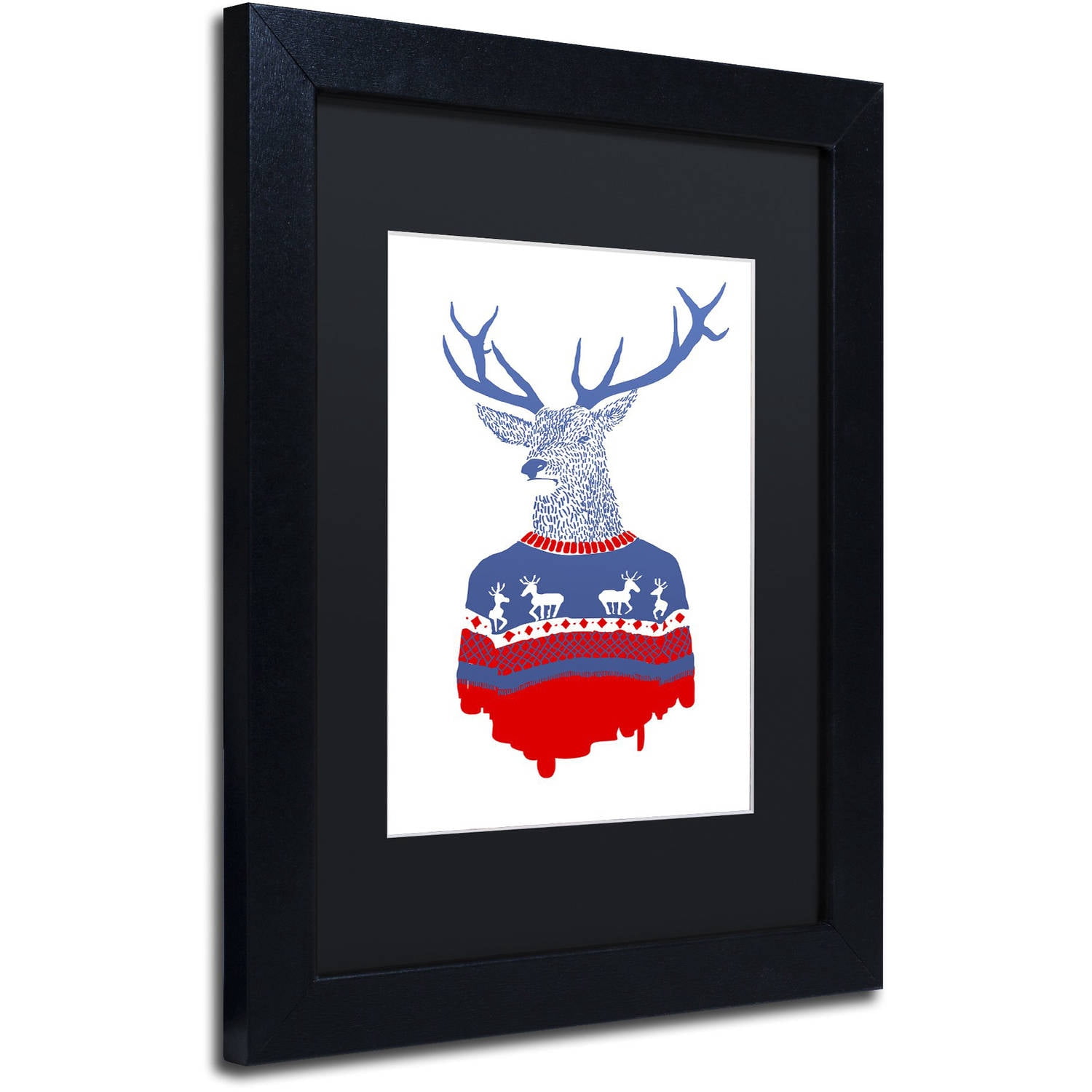 Trademark Fine Art 'Ugly Winter Pullover' Canvas Art by Robert Farkas, Black Matte, Black Frame