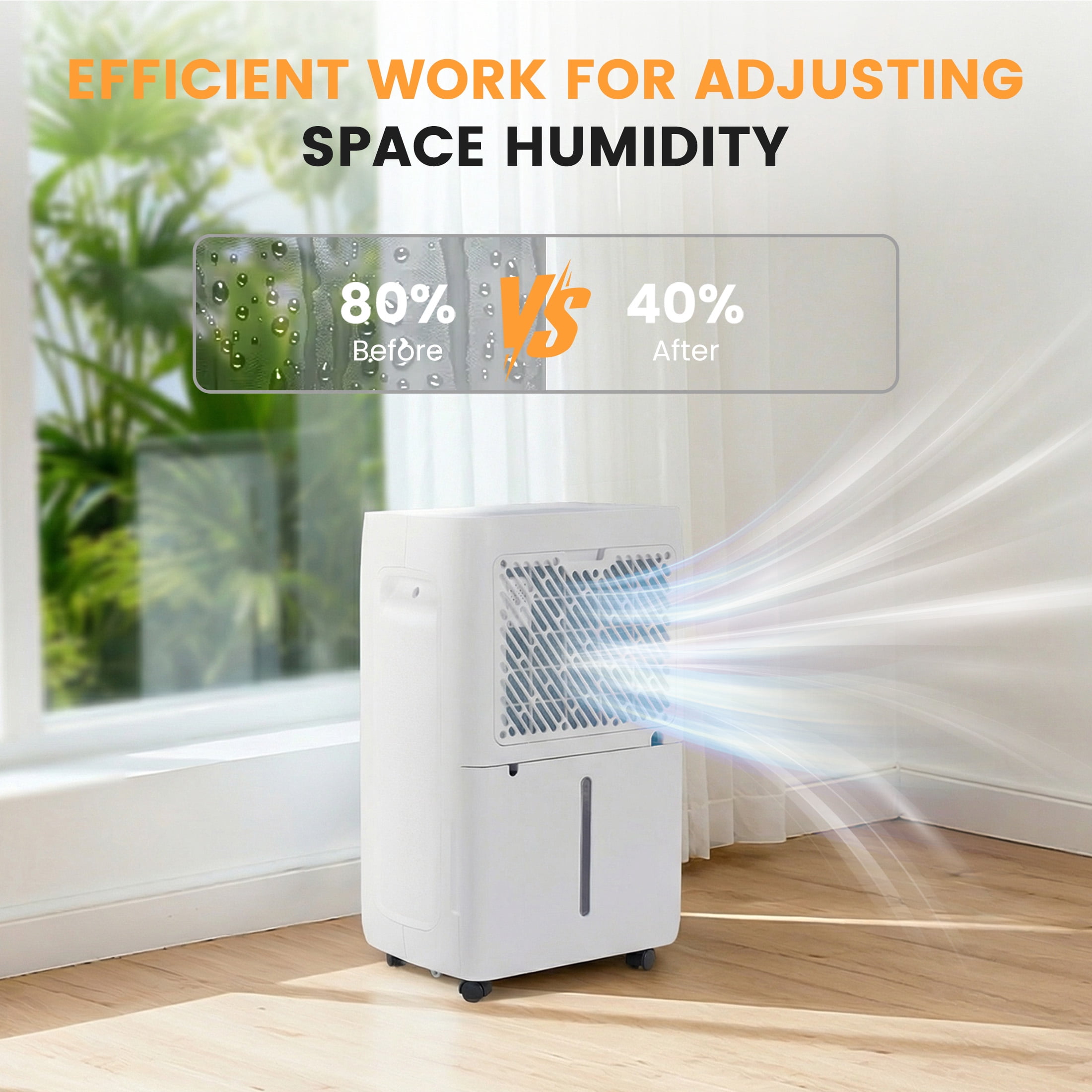 SHOUFTW 30 Pint Dehumidifier for Basement, Large Room & Home, 70 oz Water Tank, Auto Drain, Auto Shut-Off, Smart Humidity Control, Quiet Portable Dehumidifier