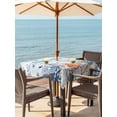 thumbnail image 3 of Outdoor Tablecloth with Umbrella Hole for Patio/Picnic/Party/Camping, Blue Starfish Coastal Waterproof Table Cloth Square Cover Washable, Nautical Shell Coral Botanical Summer Ocean (60"x 60"), 3 of 8