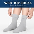 thumbnail image 5 of MJumppHome 10 Pairs Non Binding Loose Fit Ankle Socks Seamless Wide Thin Crew Socks No Elastic Top for Men Women Sock Sizes 9-13,Black, 5 of 7