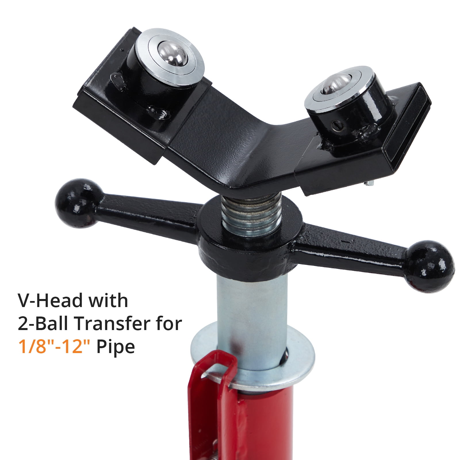 Amkui 2 Balls Transfer V Head Pipe Stand 2500 LBS, Pipe Jack Stands Adjustable Height, Portable Pipe Stands, Heavy-Duty Steel Jack Stand,Secure Stability