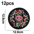 thumbnail image 2 of Posavasos de tela bordada para bebidas, taza con diseño Floral étnico Vintage, 2 of 5