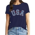 thumbnail image 4 of NuoCaiYun New Women Cotton Tops, Spring Summer Ladies Short Sleeve Round Neck Casual Independence Day Printed T-Shirt, 4 of 6