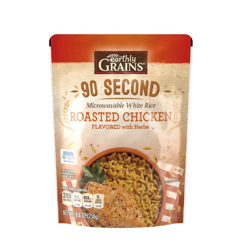 Earthly Grains Roasted Chicken Ready to Serve Rice, 8.8 oz,6-Pack