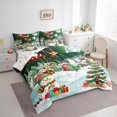 Christmas Tree Comforter Set 7 Piece Bed in a Bag Twin Cute Santa Claus
