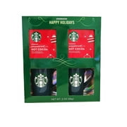 Starbucks Holiday Mug for Two with Peppermint Hot Cocoa Mix and Double Chocolate Gift Set, 3 Piece