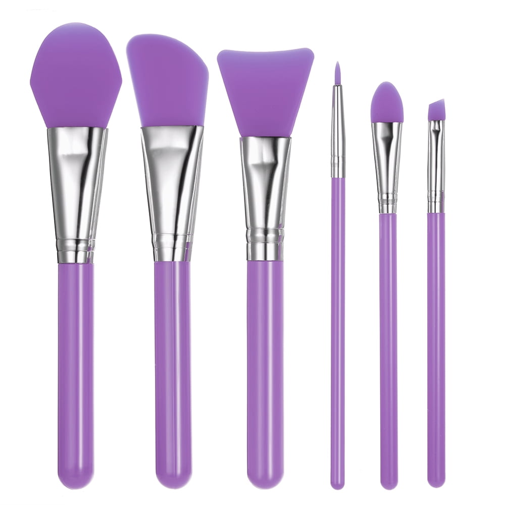 Lormay 9 Pcs Silicone Makeup Brush Set: Applicator for Face Mask, Eyeliner, Eyebrow, Eye Shadow, Lip Makeup and UV Epoxy Resin (Purple)