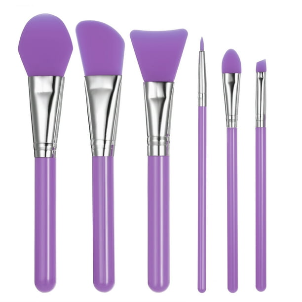6pcs Silicone Makeup Brush Set - Purple Makeup Brushes 6pcs Silicone Makeup Brush Set - Purple Makeup Brushes