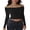 Black, variant on Michellecmm Women’s Knit Crop Tops Basic Solid Color Off Shoulder Long Sleeve T-Shirts Cropped Sweater