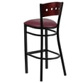 thumbnail image 3 of Pemberly Row 43" Upholstered Bar Stool in Mahogany and Burgundy, 3 of 6
