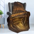 thumbnail image 4 of Cartoon Soft Flannel Fleece Throw Blanket, Art of a Painting Abandoned Mine Explorer Mystic Adventure Print, Cozy Plush for Indoor and Outdoor Use, 70" x 90", Yellow and Brown, by Ambesonne, 4 of 5
