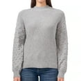 thumbnail image 4 of Vince Camuto Women's Bobble Stitch Sleeve Pullover Sweater (Rich Black, L), 4 of 9