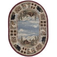 thumbnail image 3 of Novelty Area Rug (2'8'' x 4' Oval) Lodge Red, Ivory Indoor Oval Easy to Clean, 3 of 6