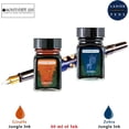 thumbnail image 2 of Monteverde 60ml Ink, Giraffe (Orange), Zebra (Blue) Jungle Ink (G309GI, G309ZE) Fountain Pen Ink (30ml Each Ink Bottle, 2 Pack), 2 of 2