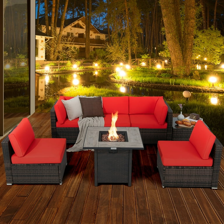 Fire pit rattan discount furniture