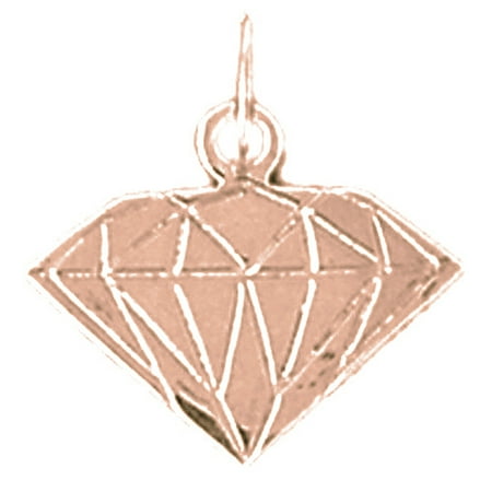 14K Rose Gold Diamond Pendant - 16 mm