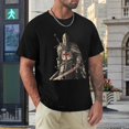 thumbnail image 4 of Knights Templar Sprightly Men's Cotton Short Sleeve HD Print Tee for Casual T-Shirt Crew Neck Top Black S, 4 of 7