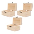 thumbnail image 1 of CAJA DE MADERA SIN TERMINAR, 3 PCS TESORO DE MADERA INACABADA COFRE RESTENTE PARA PULSERA DE ANILLO, 1 of 7