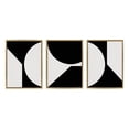thumbnail image 2 of Kate and Laurel Sylvie Minimal Max Mod Set Framed Canvas Wall Art by The Creative Bunch Studio, 3 Piece 18x24 Gold, Modern Geometric Art Set of 3 Wall Décor, 2 of 6