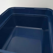 Petfamily Extra Large Cat Litter Box, Color Navy Blue, Jumbo Hooded, 21.50 x 17.90 x 17.25 in