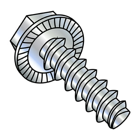 

6-19X1/2 Unslotted Indent Hex washer Serrated Thread Rolling Screws 48-2 Full Thread Zinc Wax (Pack Qty 6 000) BC-0608LWS