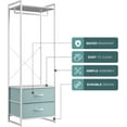 thumbnail image 4 of YEXJ Clothing Rack with Drawers - Clothes Stand Dresser - Wood Top, Steel Frame, & Fabric Drawers - Tall Closet Storage Organizer - Garment Rack for Hanging Shirts, Dresses, & Jackets,Aqua, 4 of 8