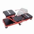 thumbnail image 6 of 3-in-1 Rolling Mechanic Creeper Z Seat, Foldable Garage Chair Lay Down Sit Lean Back, Under Car Shop Auto Repair, Red Black, 6 of 8