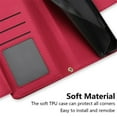 thumbnail image 6 of For Samsung Galaxy S25 Edge 5G 6.7-inch RFID Blocking Protective Purse Wallet Case For Women Men Multi-Card Slots Zipper Pocket Detachable Shoulder Strap And Wrist Strap,Shockproof Phone Case,Red, 6 of 8