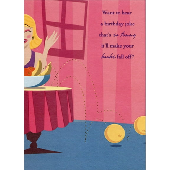 Designer Greetings Make Your Boobs Fall Off Funny : Humorous Feminine Birthday Card for Her : Woman : Women