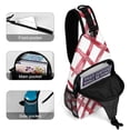 thumbnail image 4 of Full Print Chest Bag 8×15in Outer Large Bag On Both Sides Of Mesh Bag Inside Pocket Design Sponge Pad Shoulder Strap Crimson Moroccan Trellis Hand-drawn Sketch_2, 4 of 8