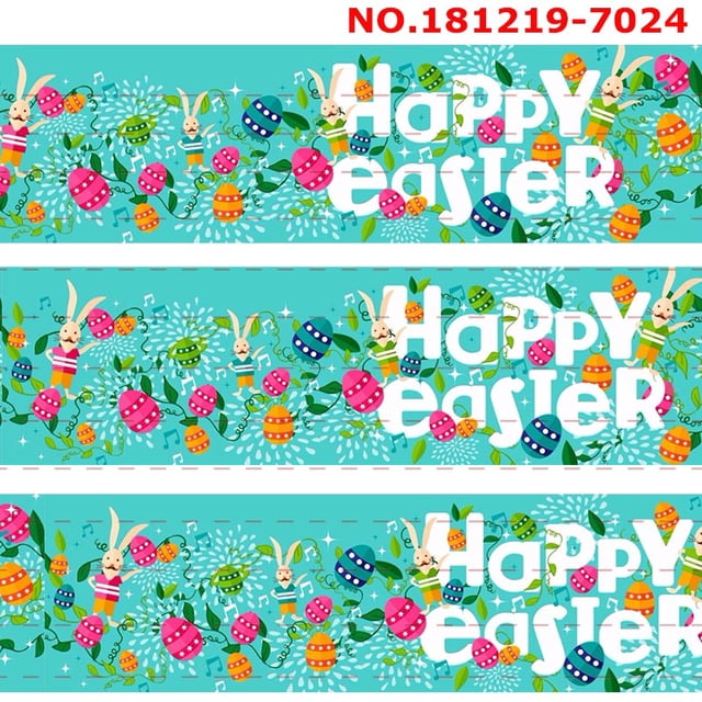 New 50 yards easter day rabbit pattern printed grosgrain ribbon 7013-7024 Jiayi