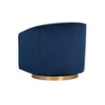 thumbnail image 5 of Maklaine 19" Modern Fabric Swivel Lounge Chair in Navy Blue Sky, 5 of 8