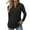 Black, variant on KIHOUT Women Loose Casual Sleeve V-Neck Solid Casual Blouse T-shirt Tunic Tops