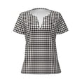 thumbnail image 3 of Naloa Houndstooth Black And White Print T-Shirts Short Sleeve V Neck Tees for Women Fashion Tops Trendy Lightweight Soft Casual Summer Outfits Clothes, 3 of 5