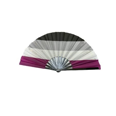 

Pride Gone Wild Asexual Rainbow Clacking Large Bamboo Folding Fan