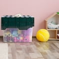 thumbnail image 5 of Akro-Mils KeepBox 18 Gallon Plastic Storage Bin, Stackable Tote with Lid, Clear/Green, 5 of 9