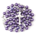 thumbnail image 4 of Rosario católico para mujeres con bolsa de rosario de cuero, collar de rosario de cuentas negras con bolsa de cuero blanco, cuentas de oración anglicanas regalos cristianos para mujeres regalos católi, 4 of 4