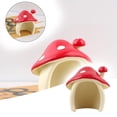 thumbnail image 2 of Uanit Pink Mushroom House Resin Ornaments Hamster Jumping Hideout Pet Hamster Decor Pet Enclosure Small Animal Homes and Habitats, 2 of 7